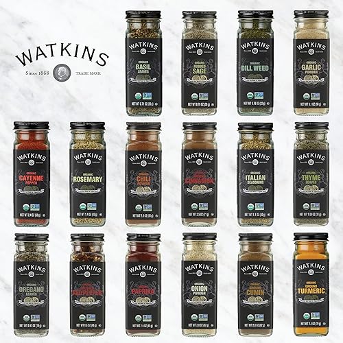Miniatura 6 de Watkins Estante giratorio de dos niveles para encimera, incluye 16 especias orgánicas Watkins (16608)