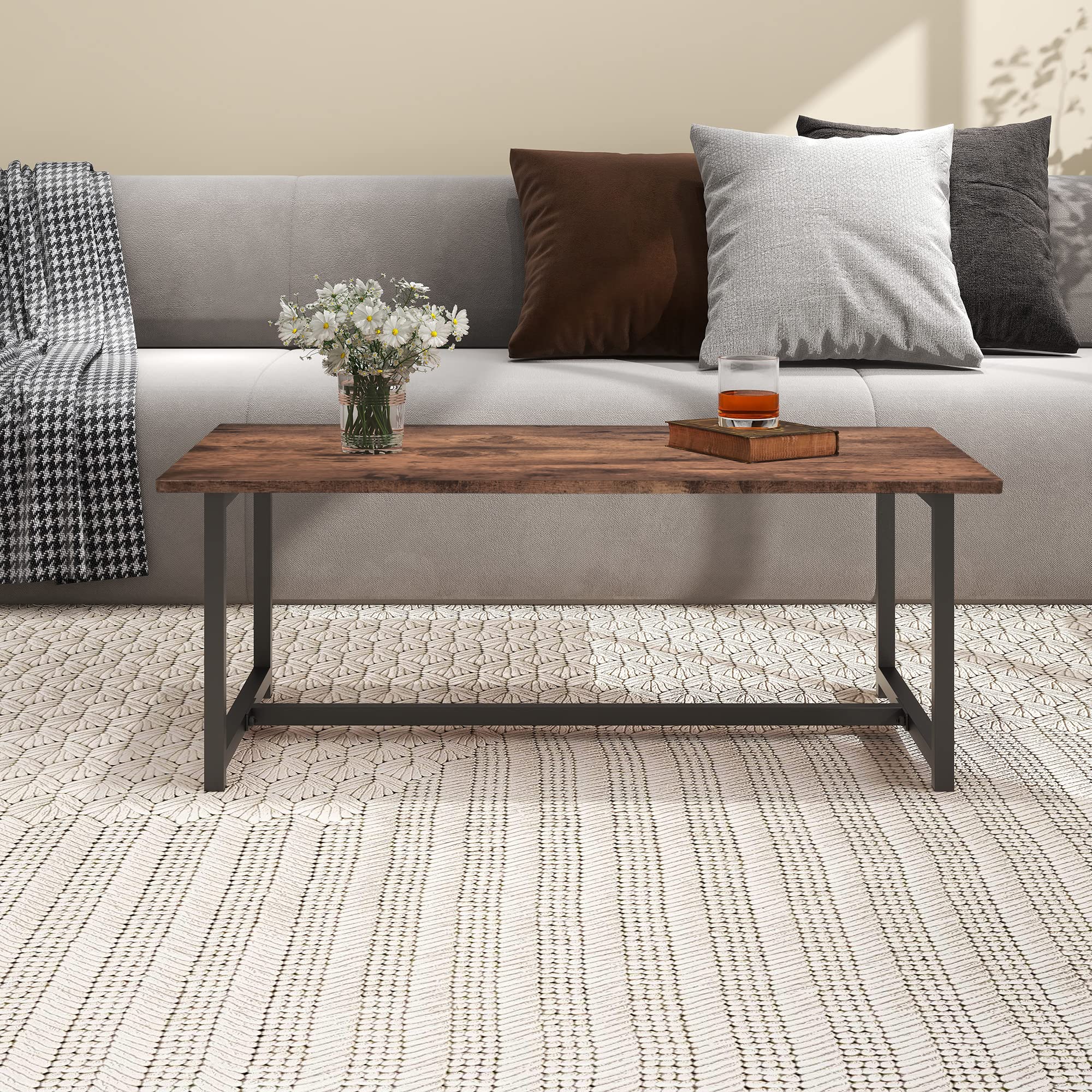 VERFARM Rectangular Coffee Table, Living Room Table, End