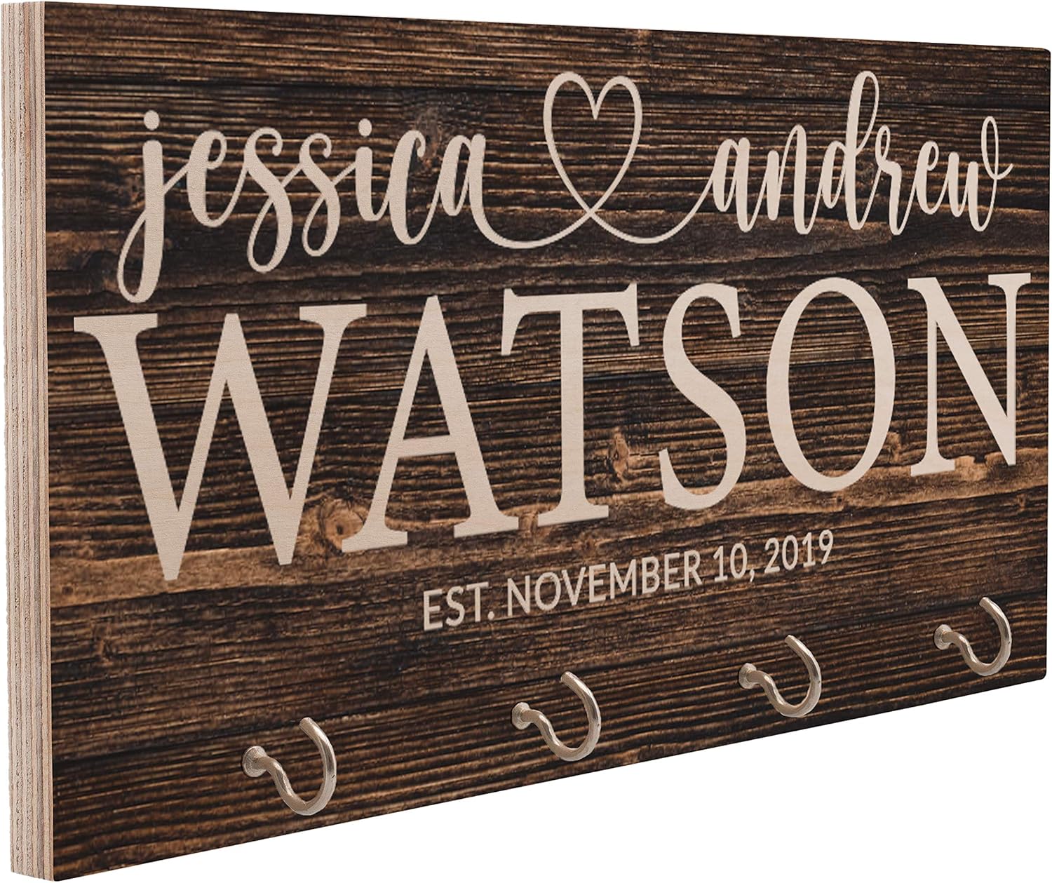 Naive Argo Personalized Wood Wall Mount Key Holder for