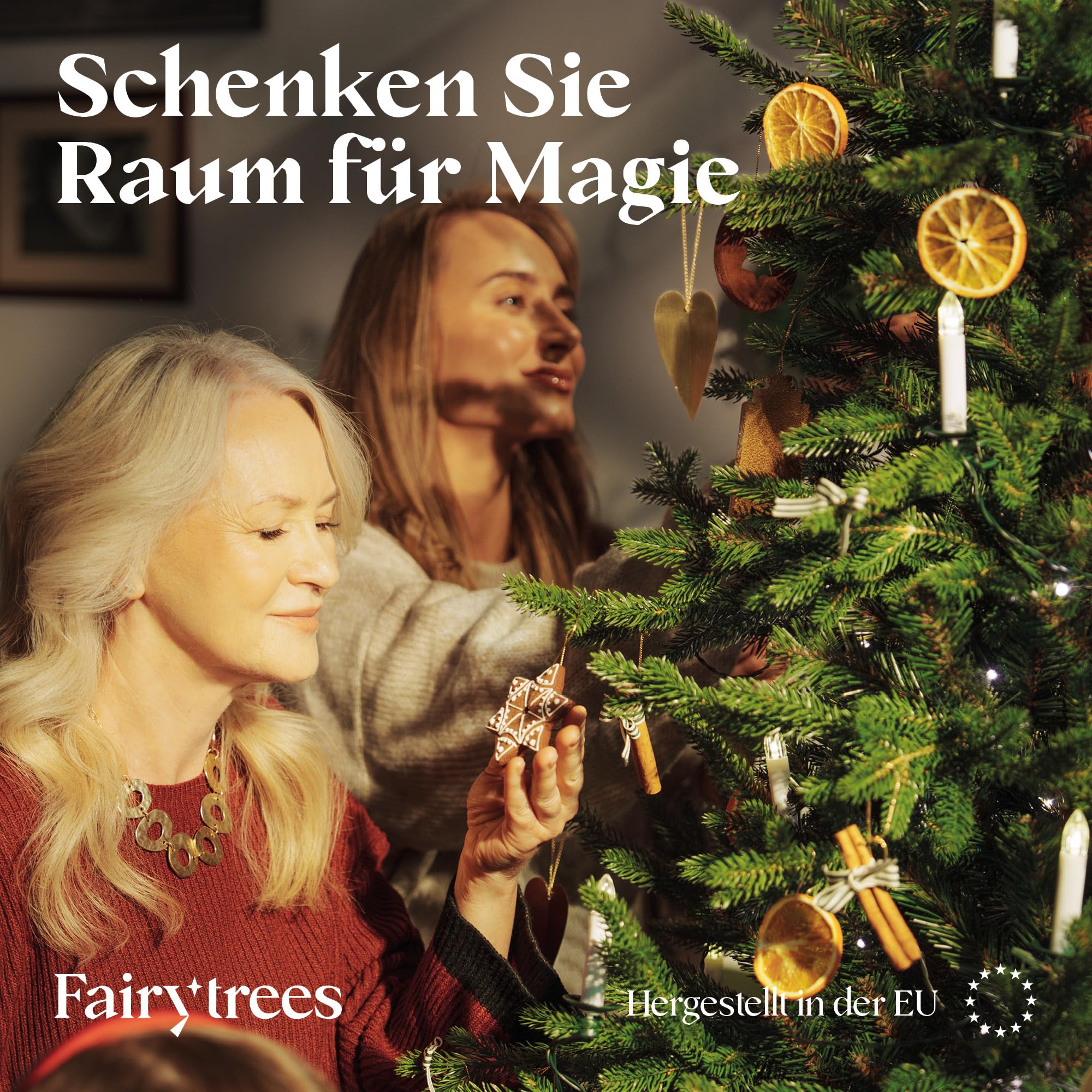FairyTrees Kunstkerstboom – Nordmann Exklusiv (FT06), 180 cm, 100% PE spuitgegoten takken, handgemaakte essenhouten standaard, Made in EU