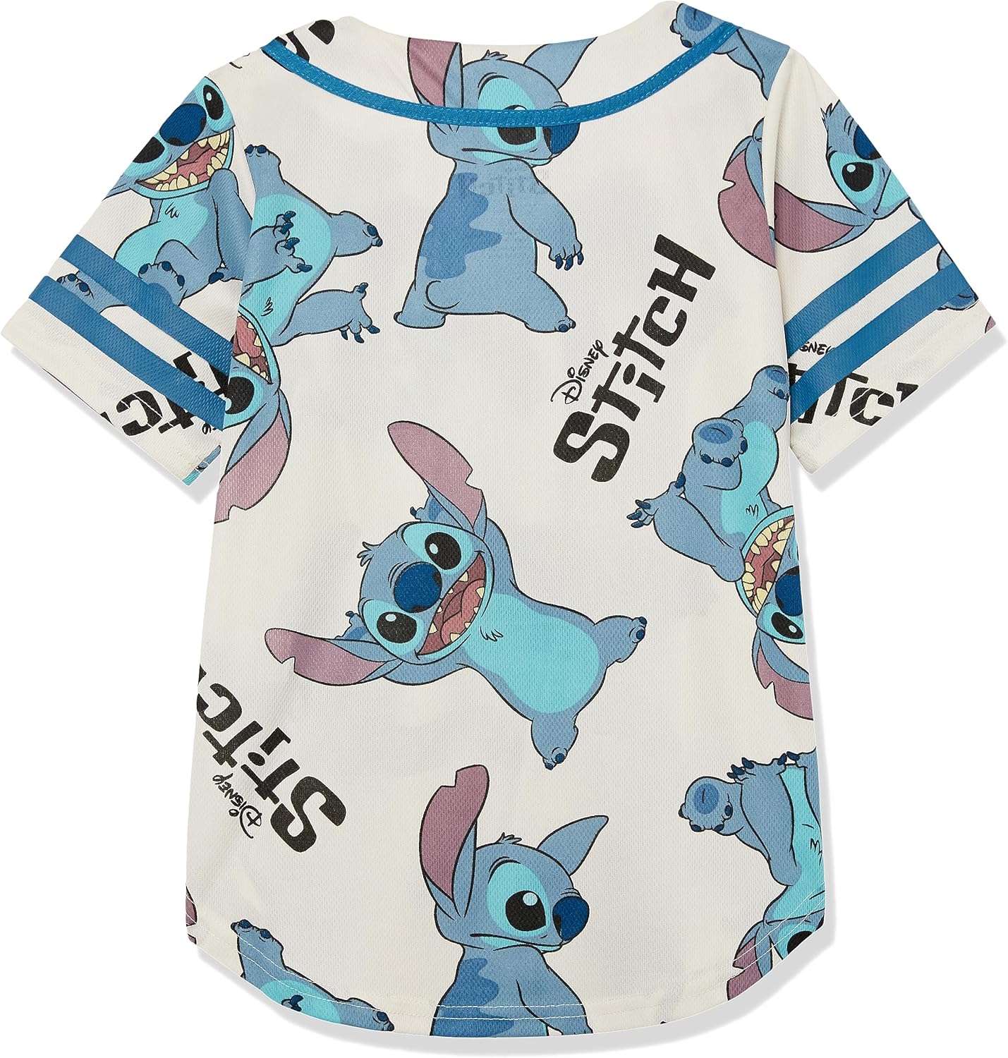 Disney Girls Disney's Girls Lilo & Stitch All Over Print Baseball Jersey Mesh Button Down Shirt - Image 2