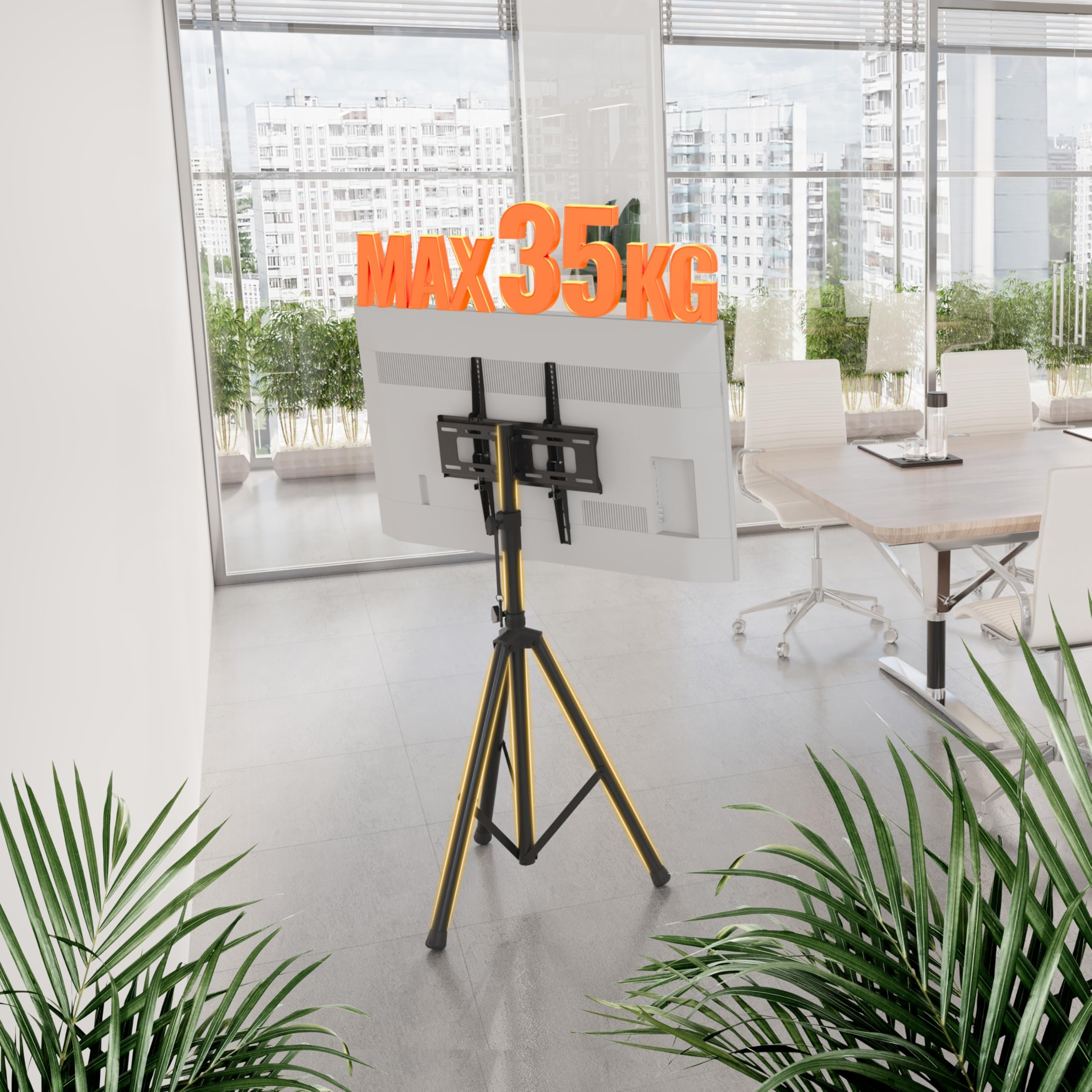 RICOO Soporte TV Base de pie Pedestal Suelo Televisión 32-55" (81–140cm) FS0844 Tripode Inclinable Televisor LED/LCD VESA 200x200-400x400