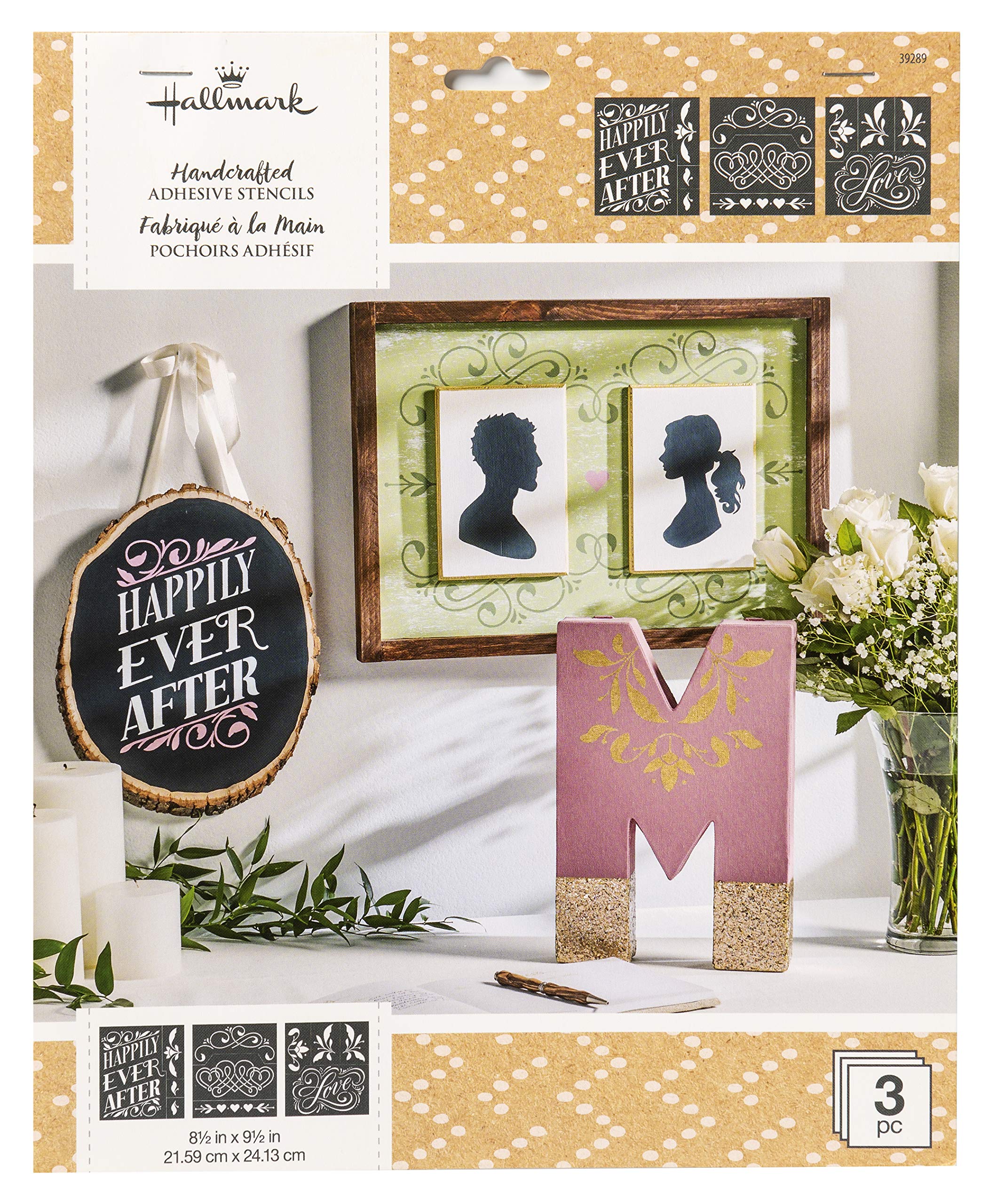 FolkArt FA Hall Stncl Adh 8.5x9.5 Desn, None 3 Piece