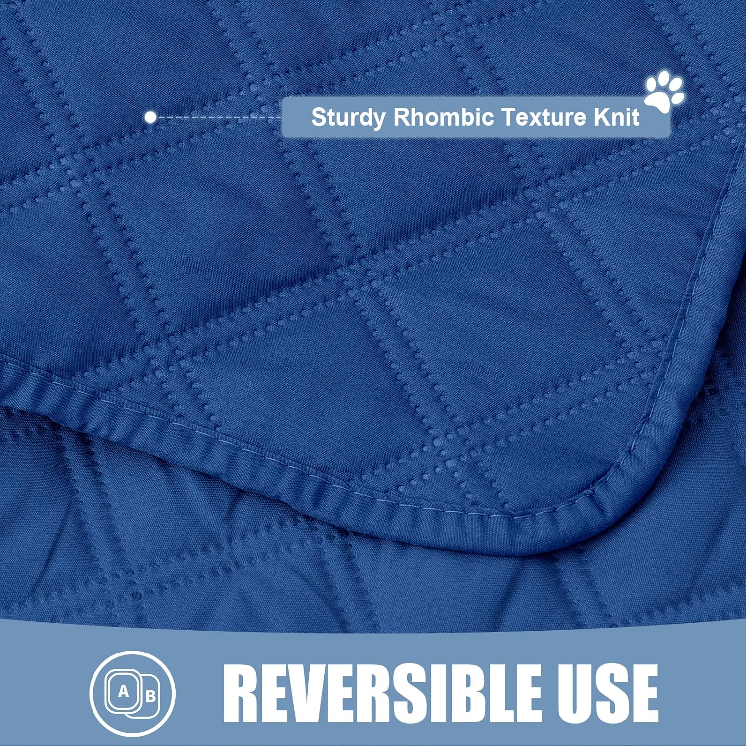 Smiry Waterproof Dog Bed Cover Pet Blanket, Soft Washable Dog Blanket for Furniture Bed Couch Sofa Reversible, Checkered (52"x82", Navy/Navy) - Image 4