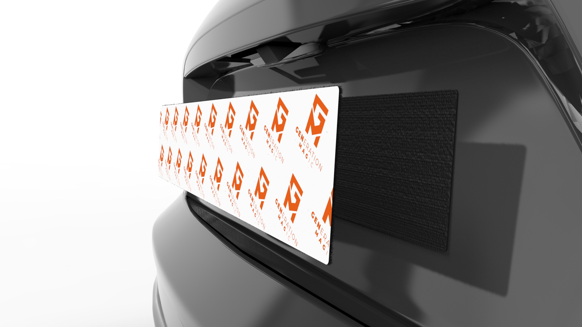 GENMAG 2X Support Plaque Immatriculation Invisible Extra Fort - Universel Voiture Moto Remorque, Adhésif Invisible Ultra-Résistant, Look Sportif Épuré