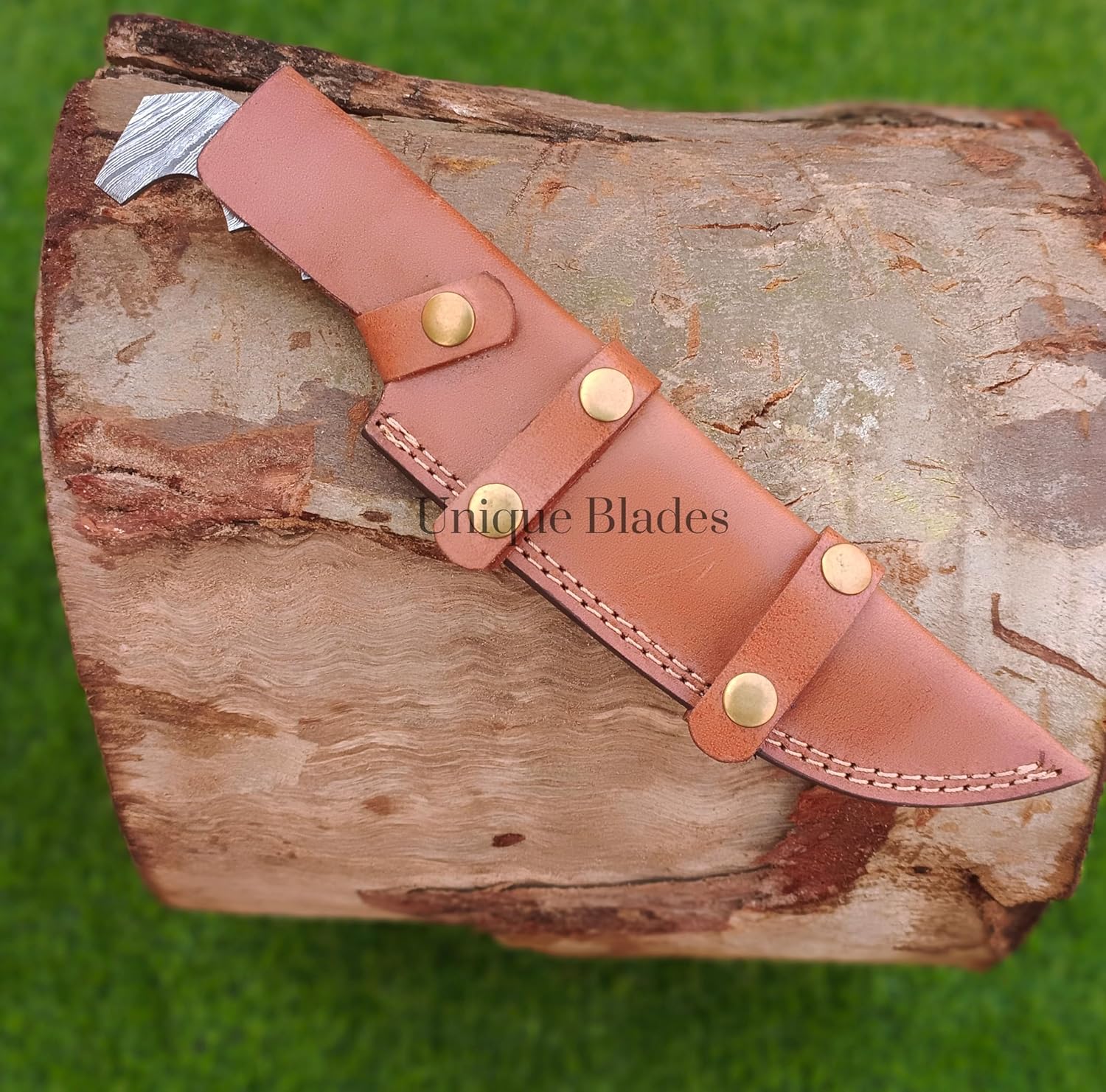 12 Inches Blank Blades, Bowie Skinner' HUNTING KNIVES MAKING' FULL TANG BLADE - Damascus Steel - Blade With Leather Sheath Cover' Fix Guard- Razor Sharpe