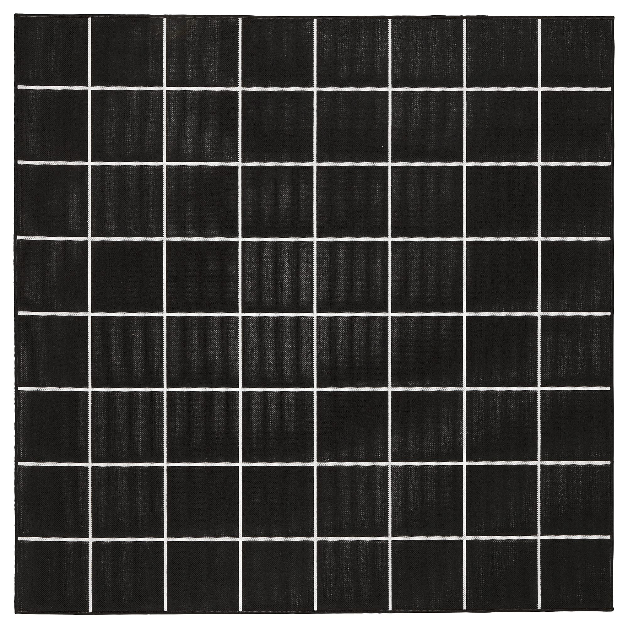 IKEA SVALLERUP 200x200cm Flat Woven Indoor/Outdoor Rug - Black