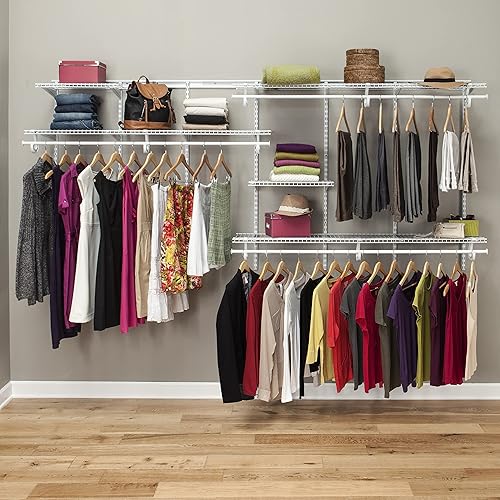 Vista 3 de ClosetMaid ShelfTrack - Sistemas organizadores de armario de alambre (4-10 pies) con estantes, barras de ropa y herrajes