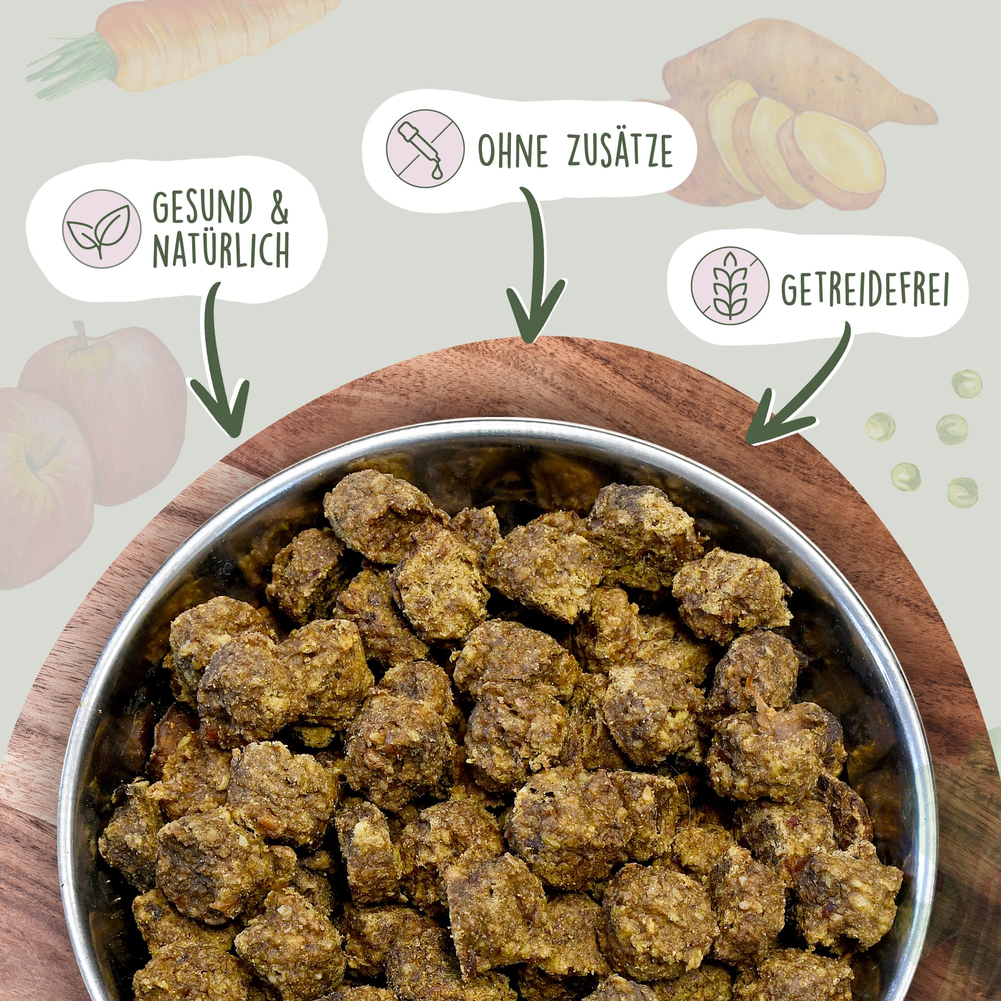 Fidelis - Getrocknetes Lamm-Menü für Hunde 5kg - Premium Hundefutter trocken mit 80% Fleischanteil, Gemüse & Obst - Proteinhaltiges Trockenfutter Hund luftgetrocknet - Zucker- & Getreidefrei
