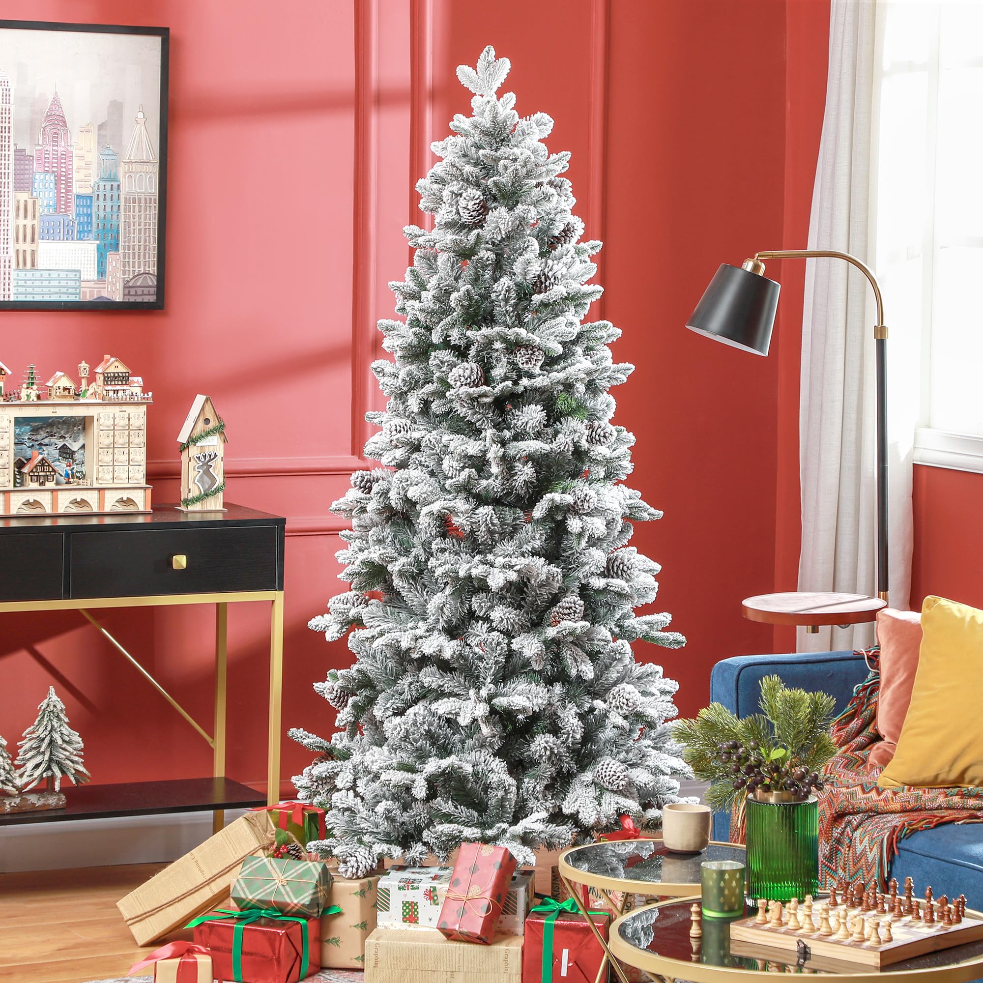 Kunstkerstboom met dennenappels 180 cm