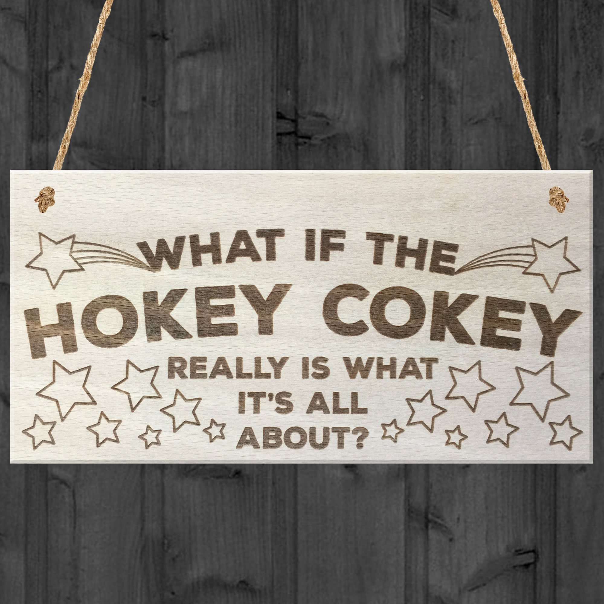 Red Ocean What If The Hokey Cokey Really Is What It's All About Novelty Hanging Wooden Plaque Funny Gift Sign