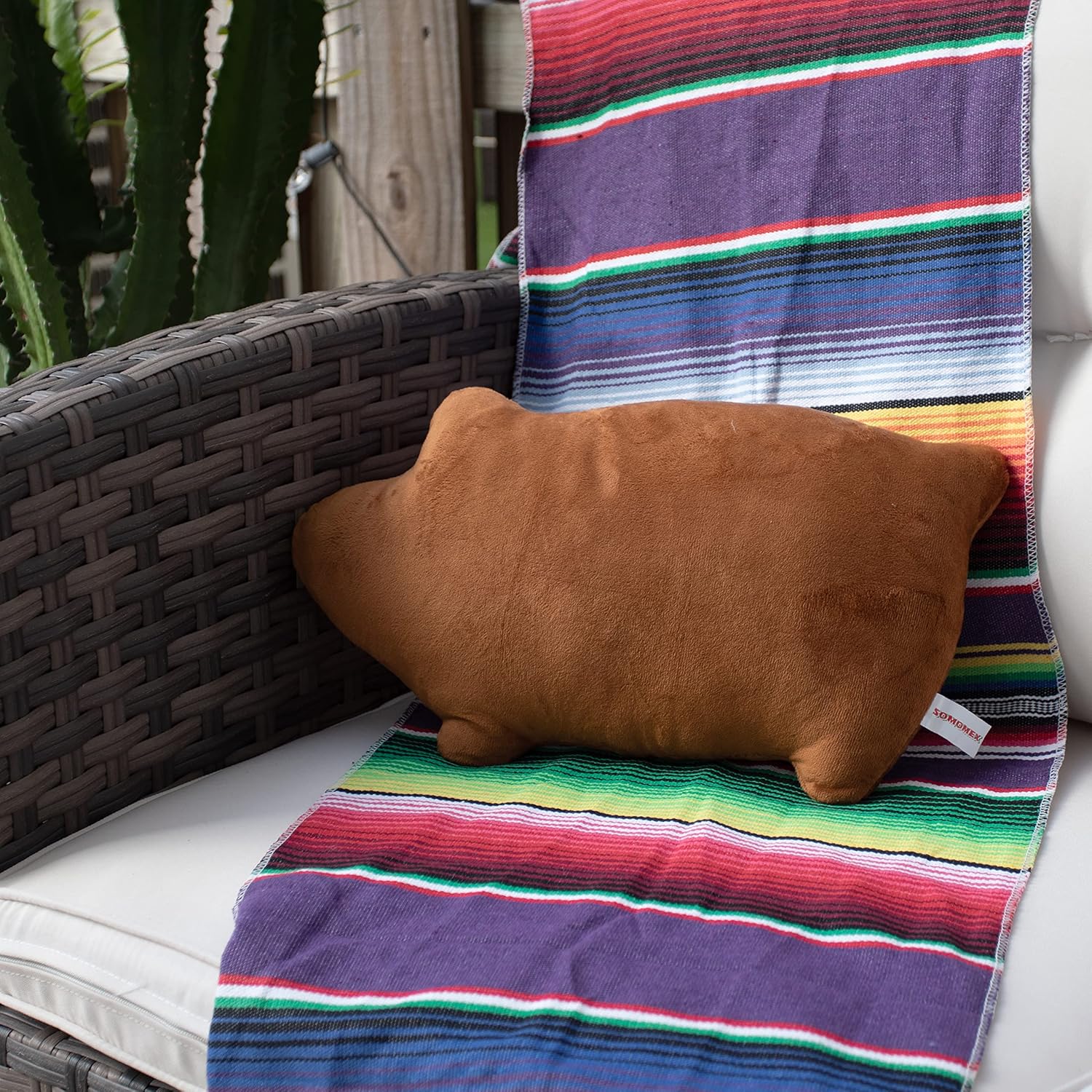 EsTodo Marranitos Pillow - Mexican Bread Pillow - Pan Dulce Puerquito Almohada for Desk Office Travel - Plush Squishy Pillows - Mexico Gift - Mexican Decor Gifts for Men Women (Small - 16 x 10 Inches)