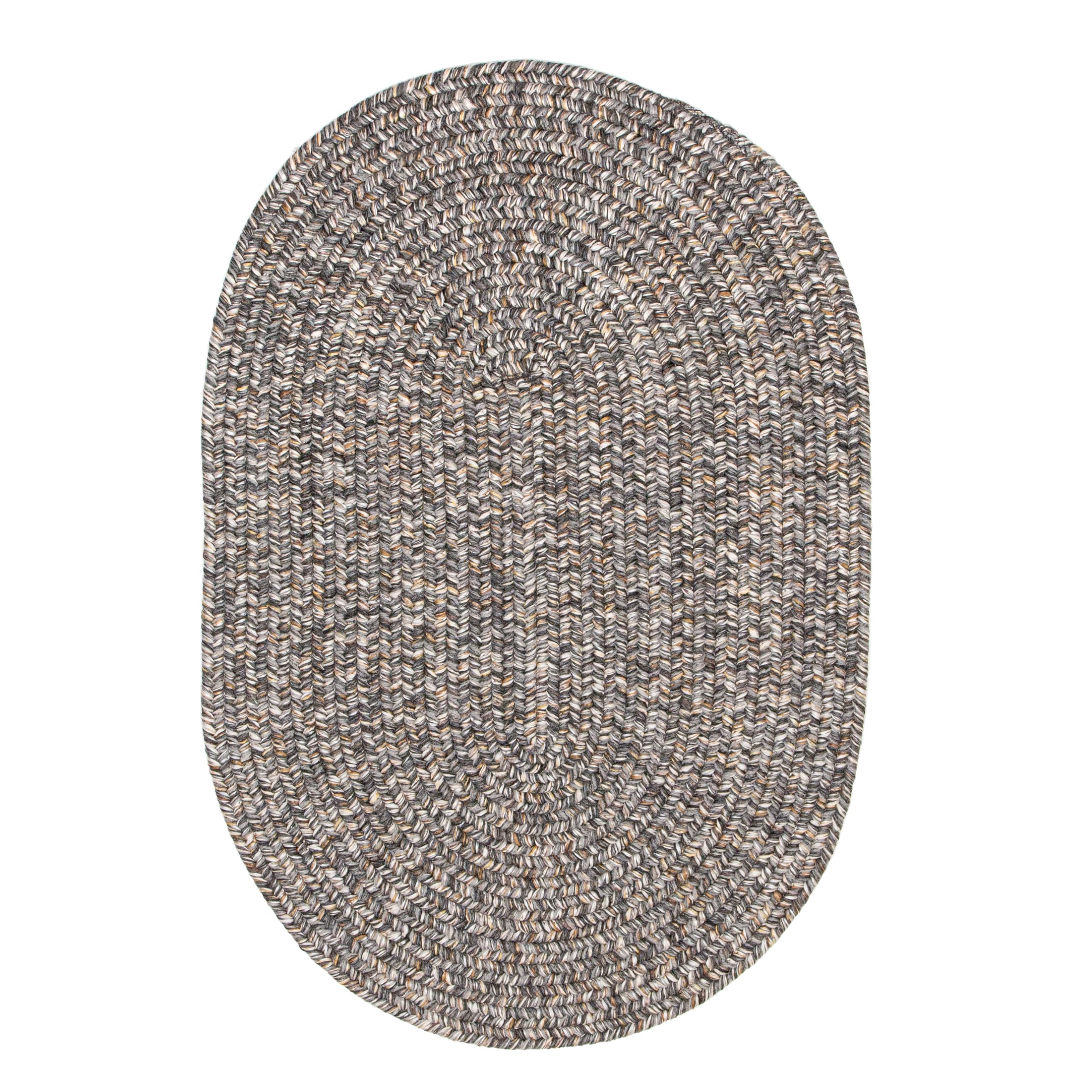 Super Area Rugs Rustic Farmhouse Living Indoor/Outdoor Reversible Braided Rug - Made in USA - Gray Mix 4' X 6' Oval