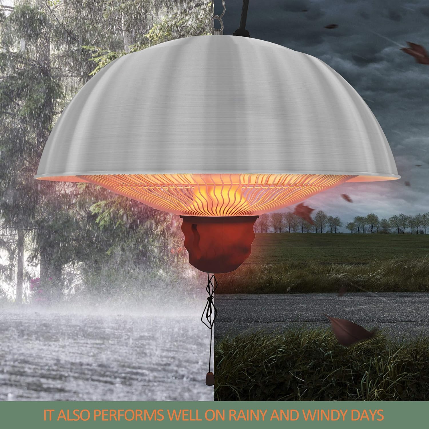 1500W Electric Hanging Heater, Colliford Ceiling Mounted Heaters with 3 Adjustable Modes (600/900/1500W), IP55 Waterproof Ceiling Heater for Outdoor or Indoor Use : Patio, Lawn & Garden