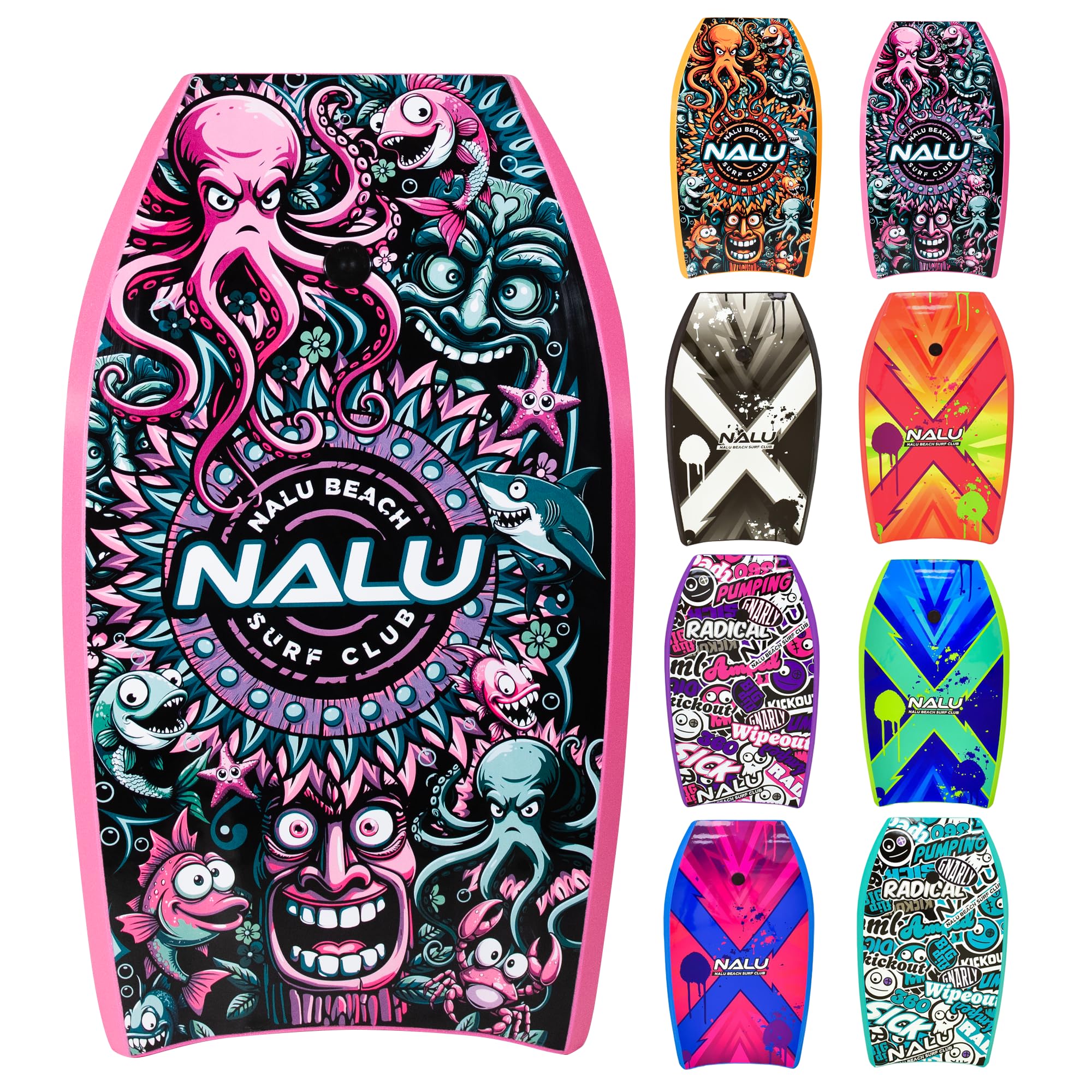 Nalu Tabla de bodyboard con correa - Tabla de cuerpo con cola creciente y núcleo XPE