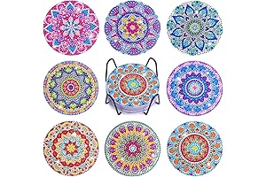 8 Pcs Diamond Art Coasters: DIY Arts & Crafts for Adults