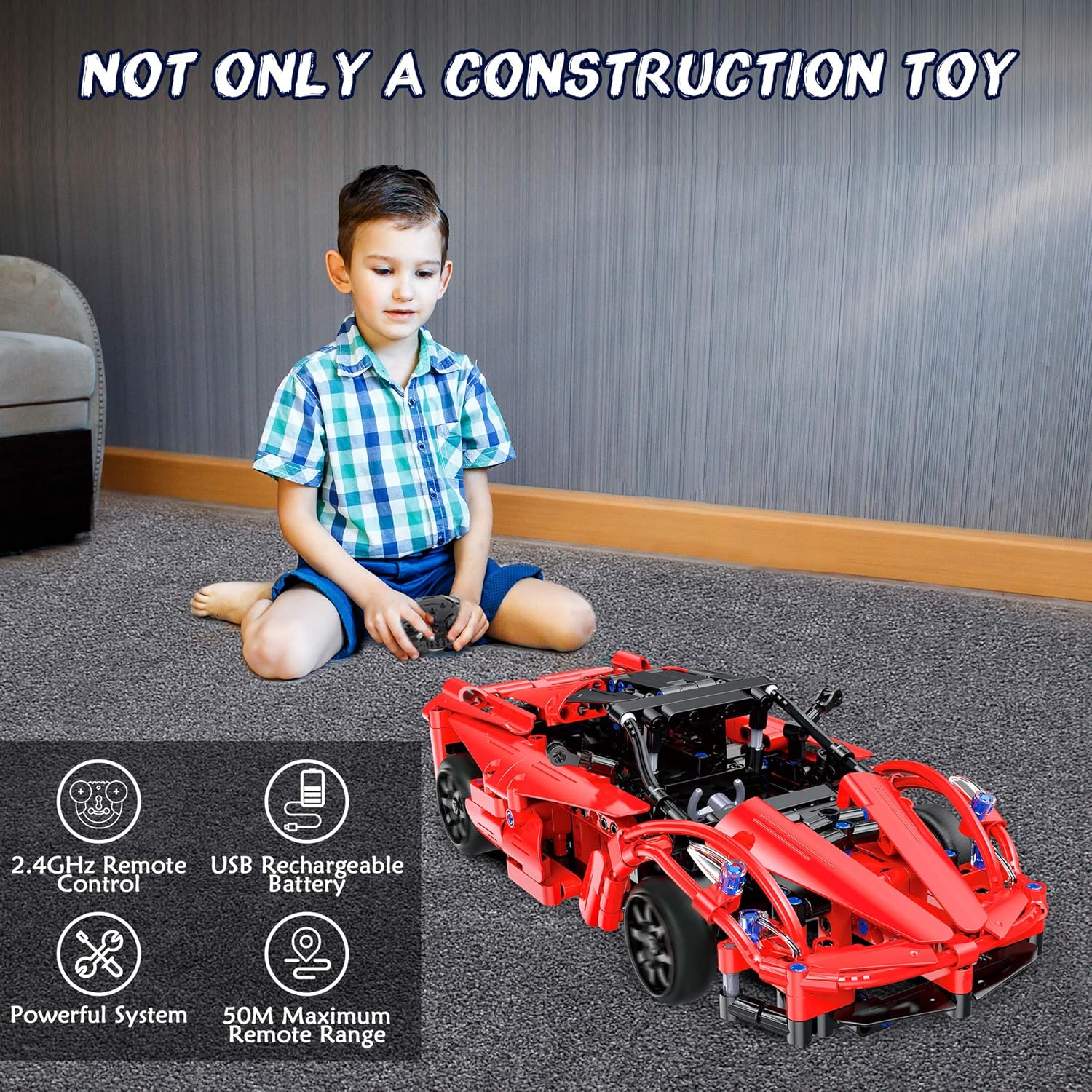 VATOS STEM Remote Control Car Building Toys Set for Boys Girls 380 PCS