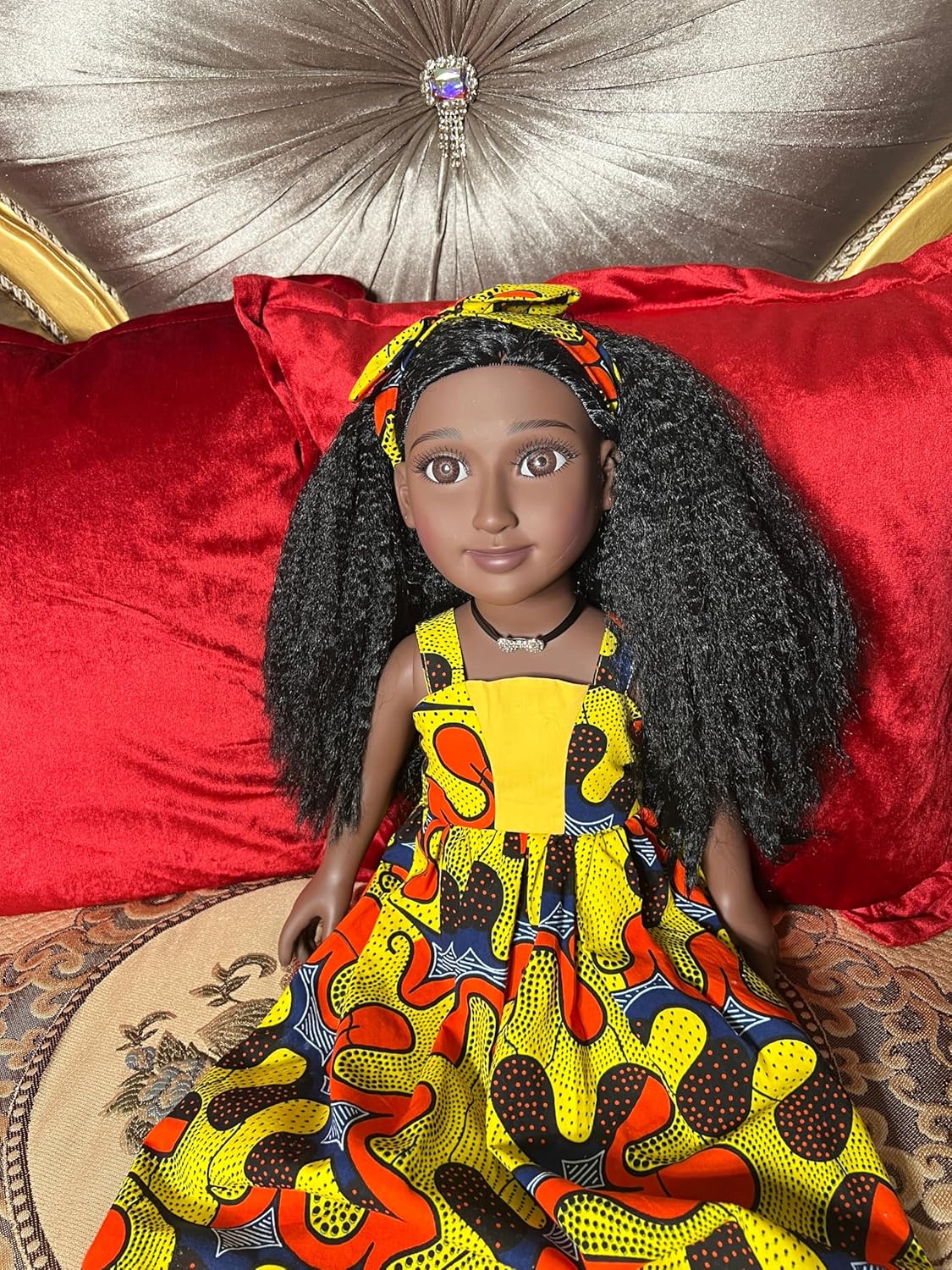 J&J Designs Princess Onyeka Natural Braiding Hair Doll