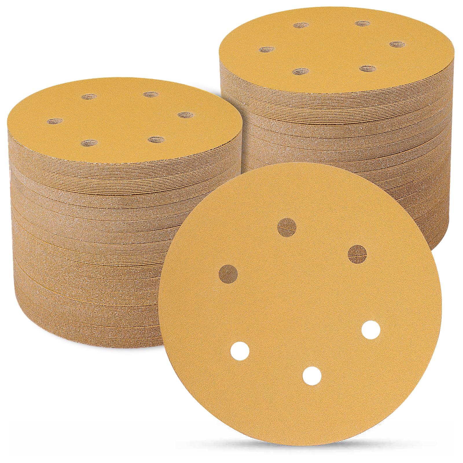 Schleifpapier 150mm Klett 100 Stück, 150 Körnung 6-Zoll 6 Lo