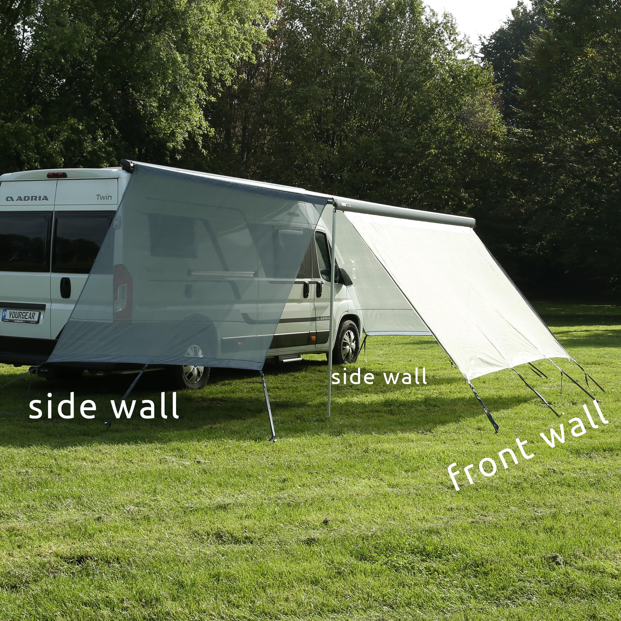 GEAR Capri Sun Blocker Markisenvorderwand winddurchlässig Sicht- und Sonnenschutz 3 Keder 240-480 cm
