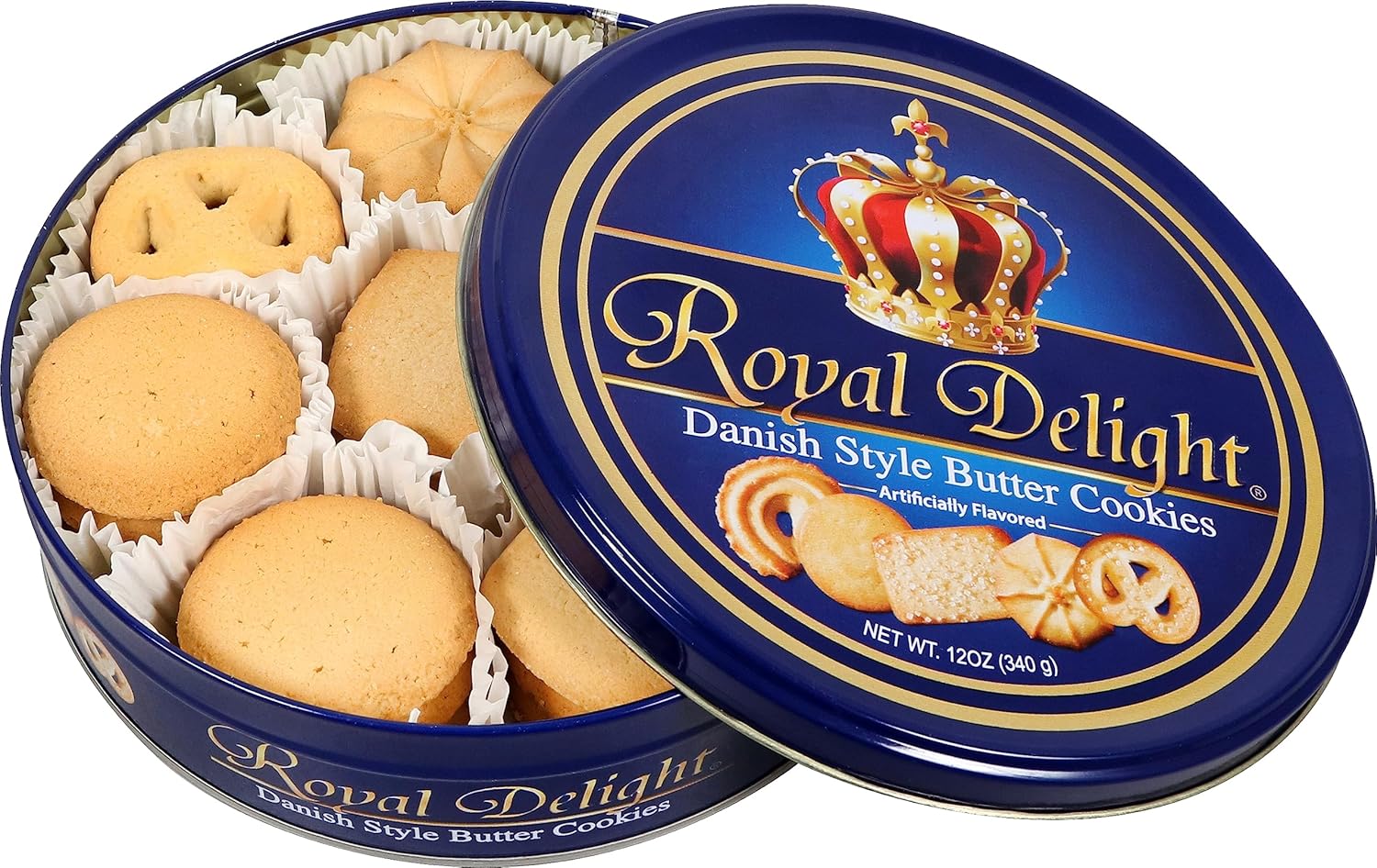 Royal Delight Danish Style Butter Cookies 12 oz Tin By