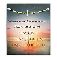 Honsny Cross Bracelets for Women Trendy 18K Gold Plated Bracelet Christian Baptism Friendship Religious Easter Gifts for Valentine's Day Sister Best Friend Birthday Gifts for Women Bestie Jewelry