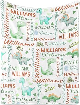 PUREFLY Personalized Baby Blanket - Custom Name Blanket for Girls & Boys, Super Soft Plush Fleece