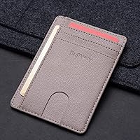 Vista 172 de Buffway - Billetera delgada minimalista de cuero con protección RFID para hombre y mujer