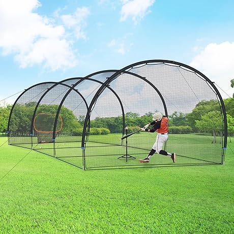 ORIENGEAR 30FT Baseball Batting Cages for Backyard: Perfect Practice for Hitting and Pitching
