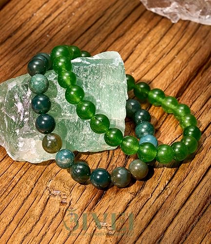 Miniatura 4 de Bivei Natural Gemstone Semi Precious Healing Crystals Handmade Stretchy Round Beads Bracelet, Enhance Positive Energy