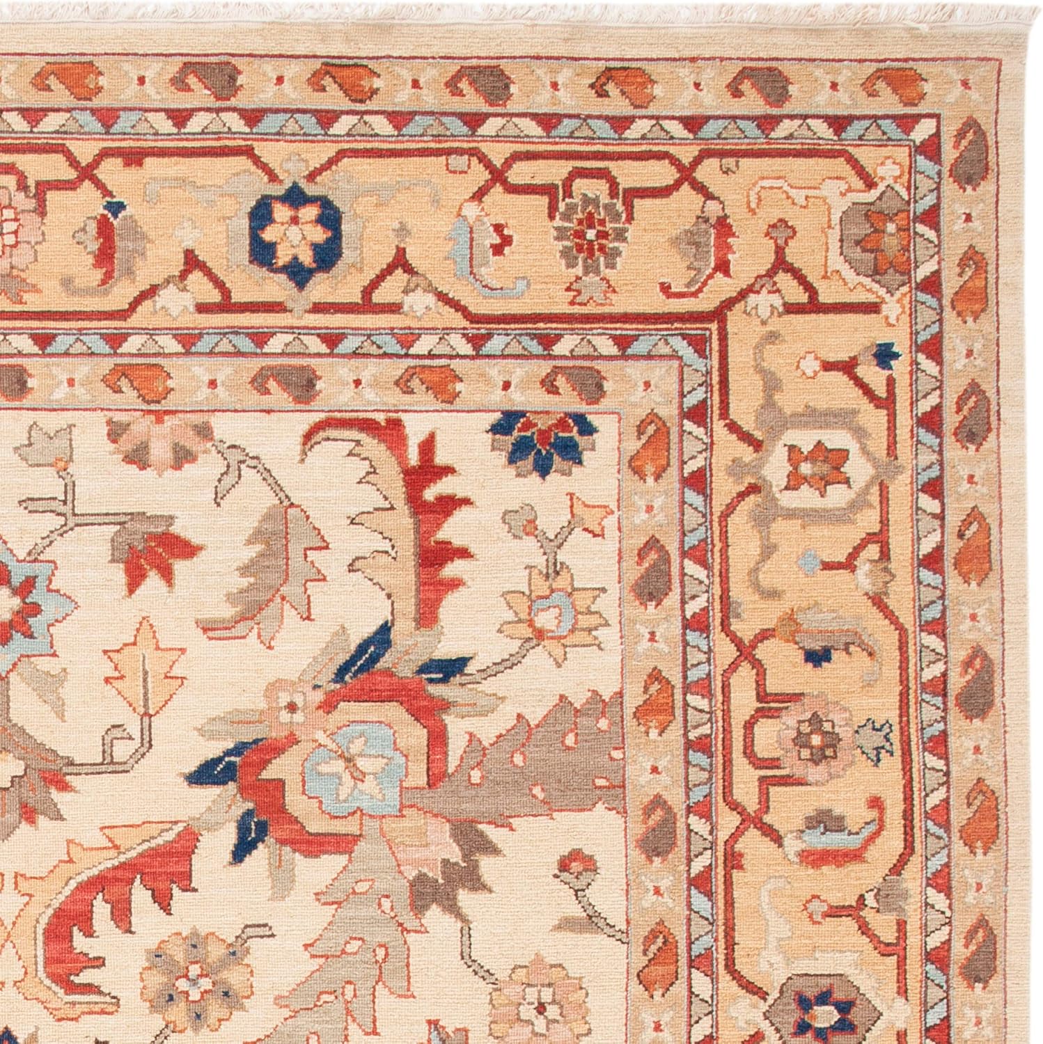 SAFAVIEH Sumak Collection 6' x 9' Ivory/Gold SK120C Handmade Traditional Premium Wool Area Rug