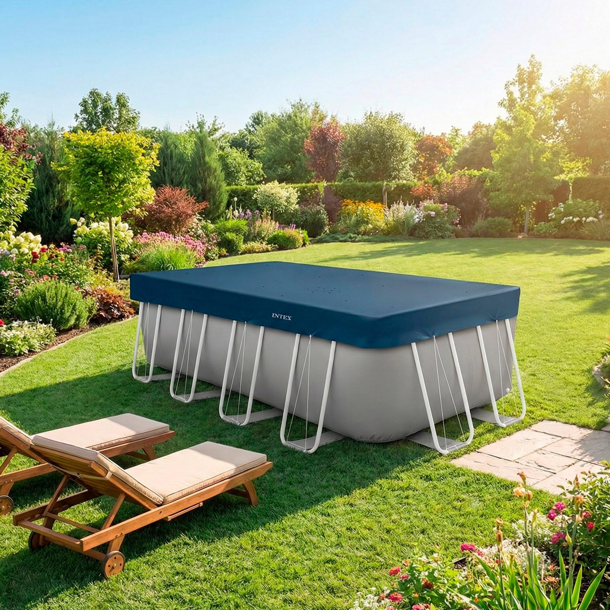Intex - 28079 - Bâche Hiver Piscine rectangulaire 4,00 x 2,00 m - épaisseur 50/100