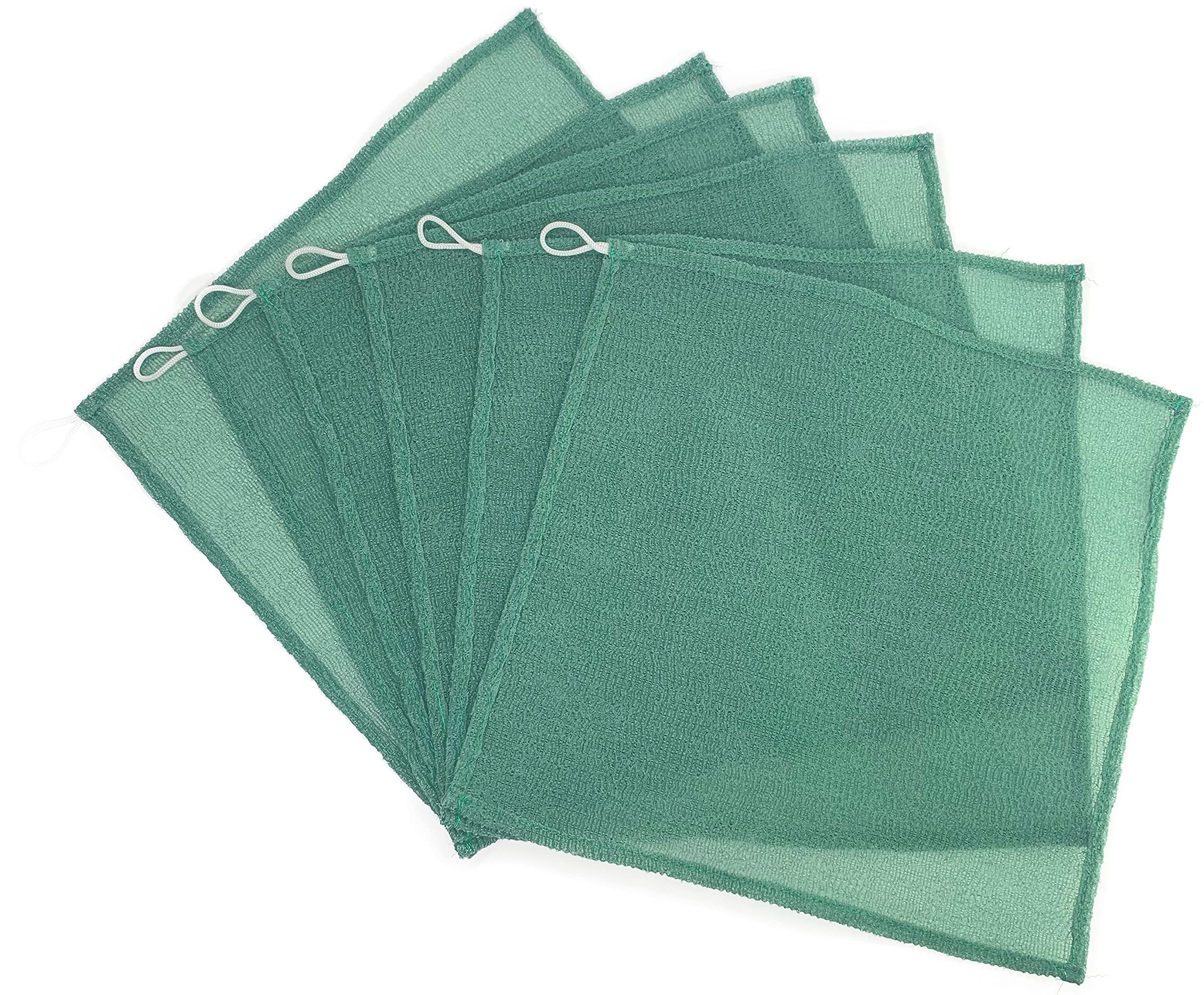 6 pcs/Set 12"×12" Home Spa Exfoliating Nylon Bath Cloth/Towel - Magic Shower Washcloth for Body - Shower Scrubber - Remove Dead Skin - Great for Skin Care in The Bath