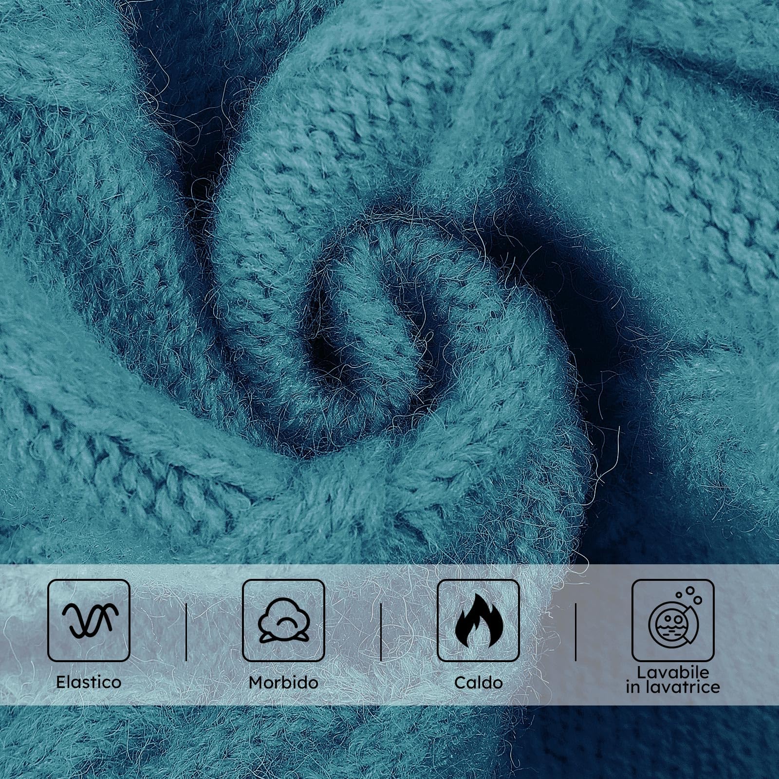 Queenmore Felpa Cane Taglia Media Maglione Cane Bassotto Maglioncino Cane Caldo A Collo Alto Ritorto Vestiti Per Cani Gatti Maglione Elastico Per Bulldog Francese Barboncino Chihuahua, Teal, M