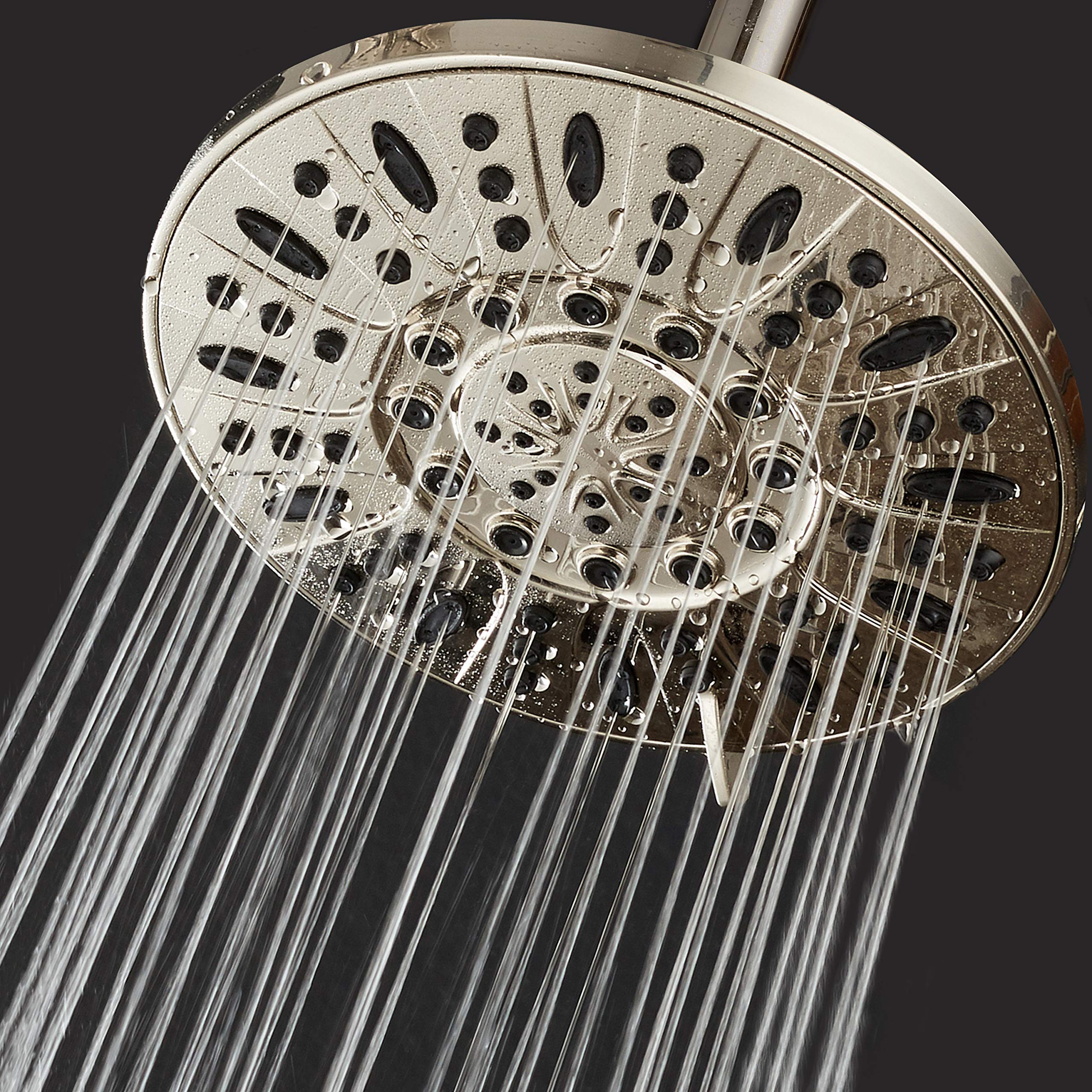 AquaDance 4208 Alcachofa de ducha de alta presión con 6 ajustes y 7 pulgadas de lluvia, probada para cumplir con los estándares de calidad de los Estados Unidos, ángulo ajustable, con instalación