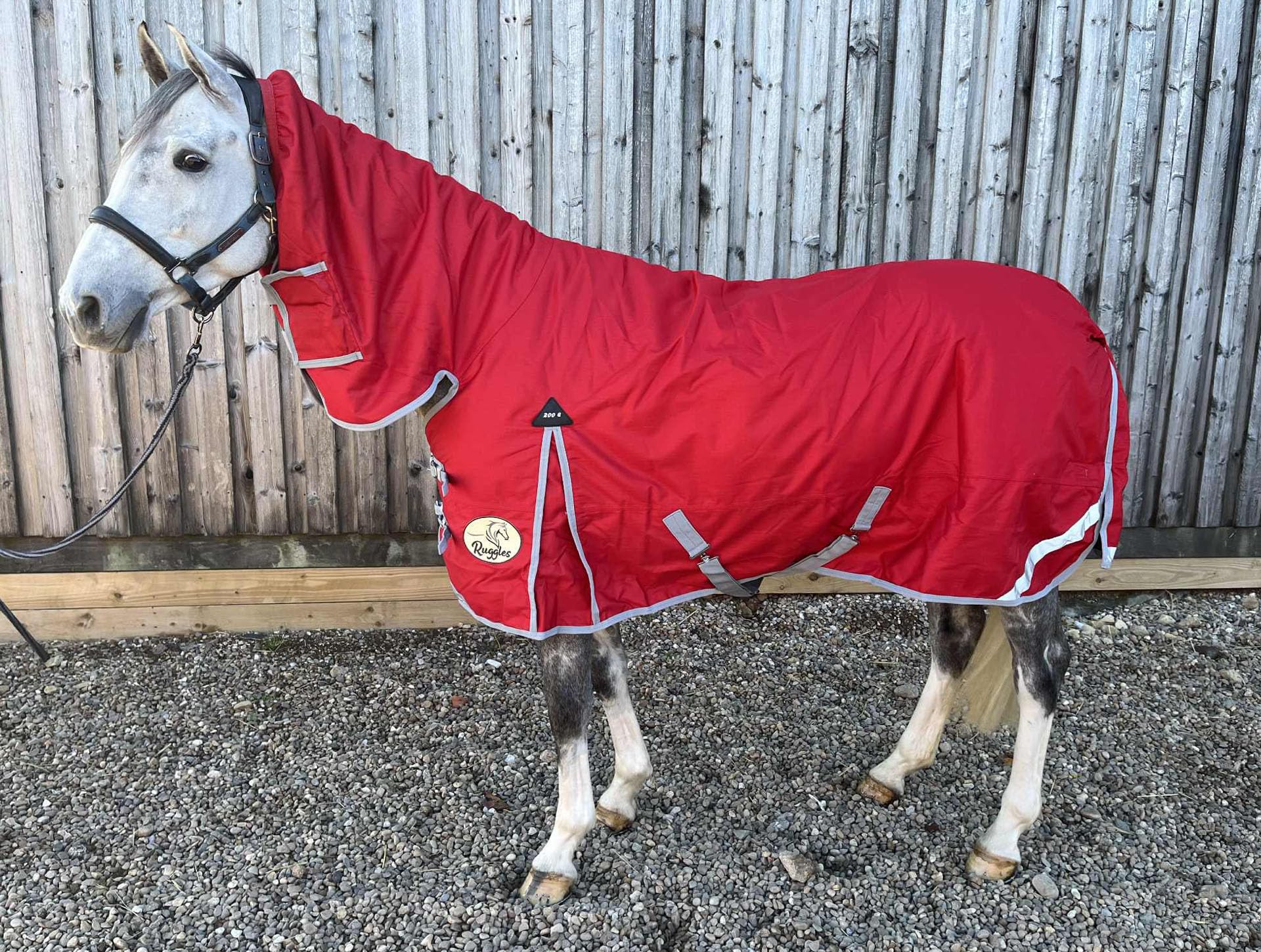 Ruggles 200g Middleweight Combo 1200D Turnout Rug for Horse and Pony | Waterproof/Breathable 1200D Teflon Coated Outer | Excellent Protection in Cooler Weather (Tomato Red, 7')