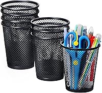Vista 1 de HappyHapi Mesh Pen Holder 8pcs, Black Pen Holder for Desk, Pencil Holder for Desk, Metal Pencil Cup, Pen Cup for Desk, Mesh Pen Pencil organizer for