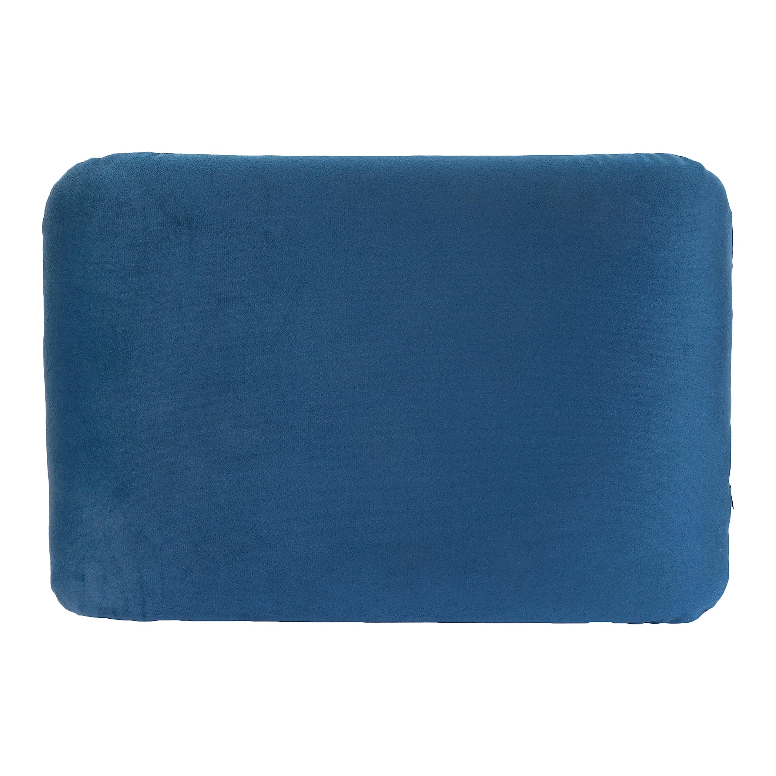 GSQUARE TravelEase Memory Foam Pillow with Soft Blue Velvet Cover for Support and Comfort for Car Seat/Office Chair/Travelling, Easy to Carry Alternative for Hotel Pillow (12.5 x 18.5, Pack of 4) 2