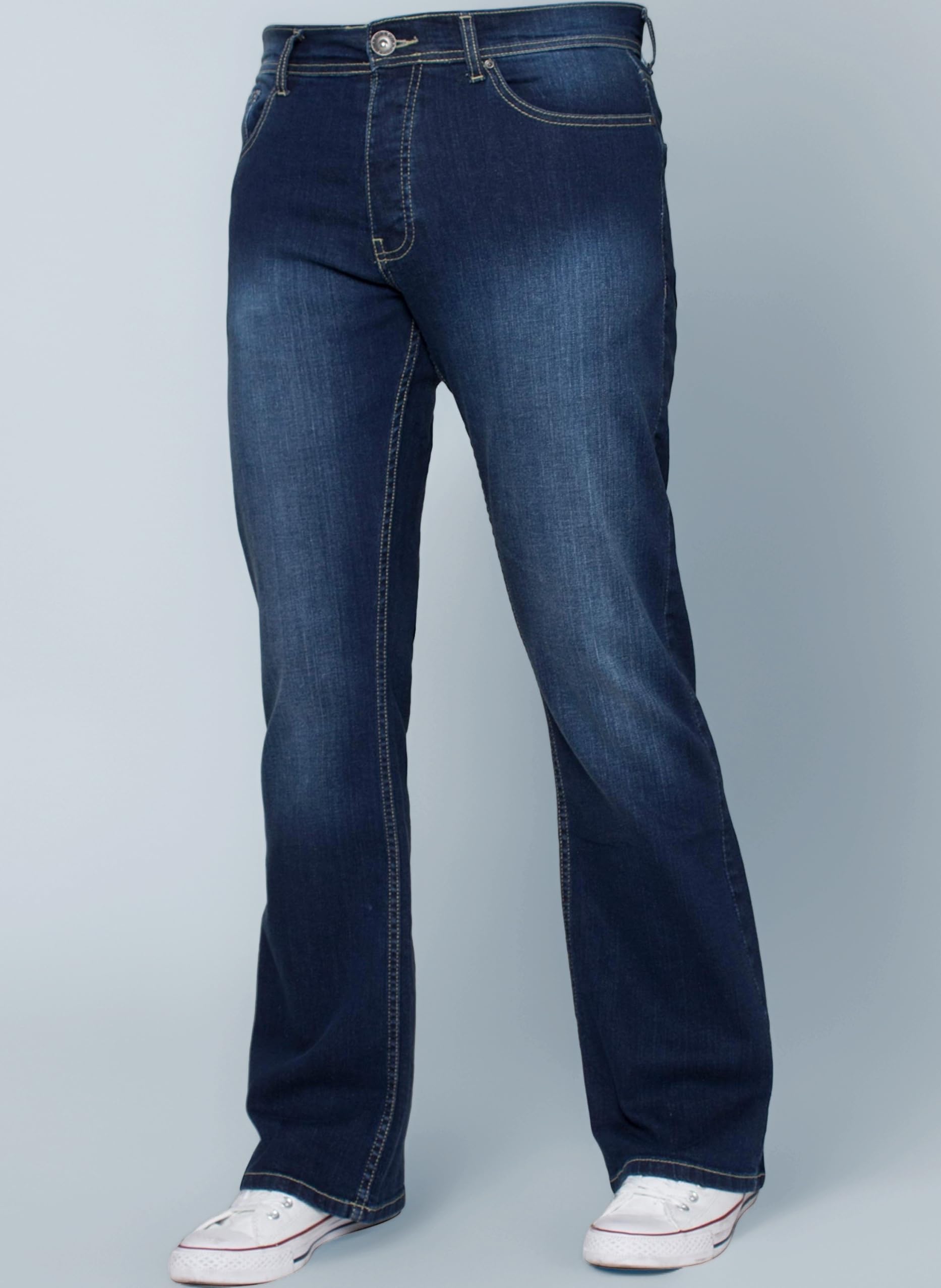 Mens Bootcut Wide Leg Jeans Stretch Bell Flared Denim Pants All Waist Sizes