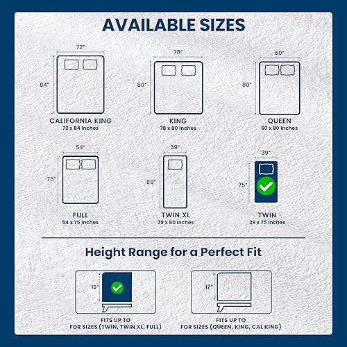 Miniatura 76 de Utopia Bedding Protector de colchón impermeable tamaño Queen, funda de colchón de primera calidad de 200 GSM de felpa, cubierta de cama suave