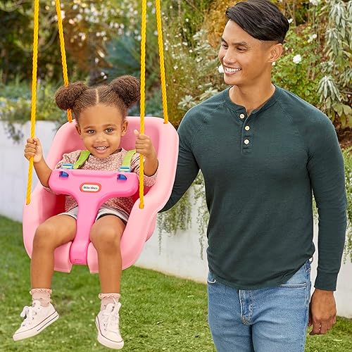 Miniatura 4 de Little Tikes Snug n Secure - Columpio rosa con correas ajustables 2 en 1 para bebés y niños pequeños de 9 meses a 4 años