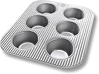 Vista 1 de USA Pan Molde para horno tostador antiadherente de 6 tazas para muffins, acero aluminizado