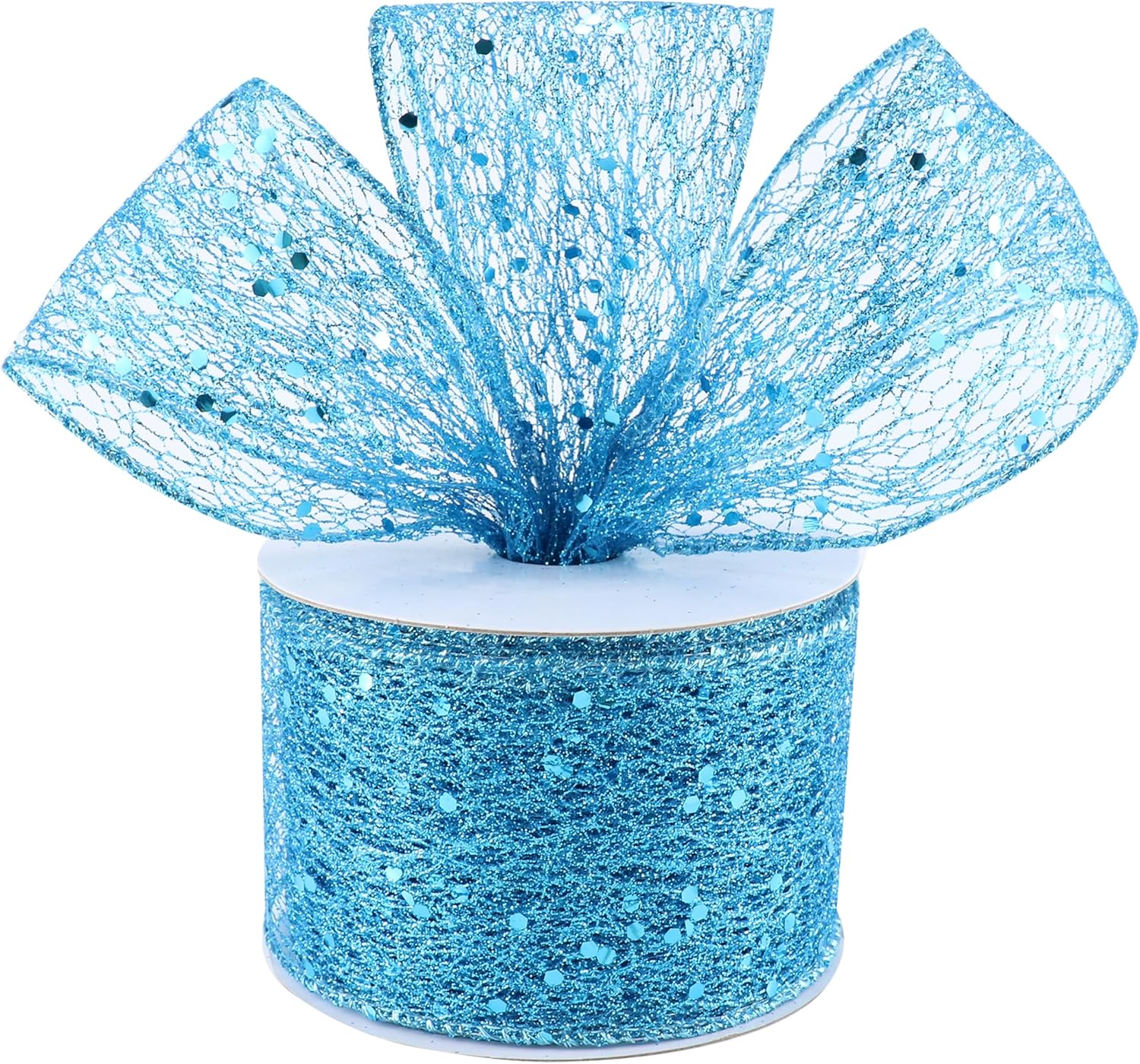 Mayreel Blue Christmas Ribbon Wired 2.5" Turquoise Wired