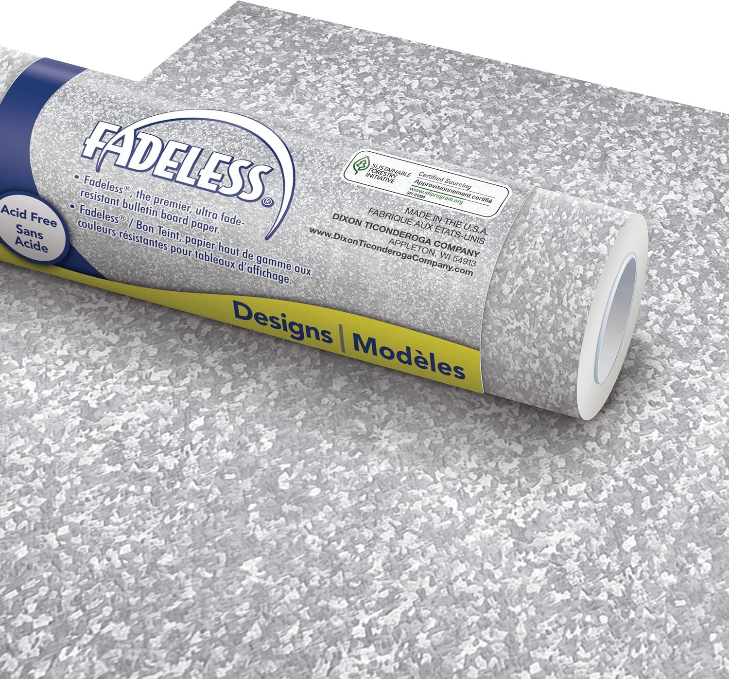 Fadeless Bulletin Board Paper, Fade-Resistant Paper for Classroom Decor, 48” x 50’, Galvanized, 1 Roll 48" x 50' Galvanized