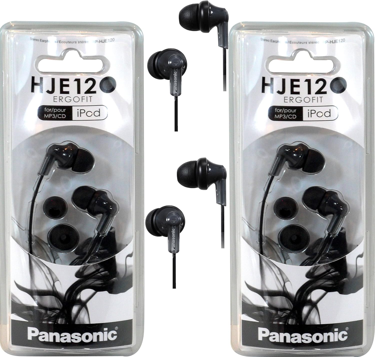 Panasonic RPHJE120 in-Ear Headphone, 2 Pack, Black Tanzania | Ubuy