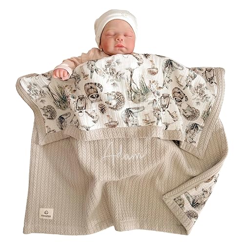 Mouliss Personalized Baby Blanket with Name – Handmade 100% Organic