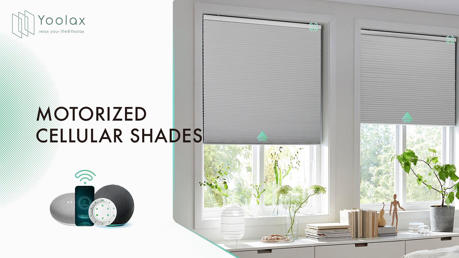 Amazon.com: Yoolax Motorized Cellular Shades Compatible with Alexa
