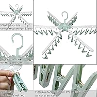 Vista 2 de Gancho giratorio de plástico, 36 clavijas, tendedero para ropa interior, calcetines, guantes (verde) (verde)