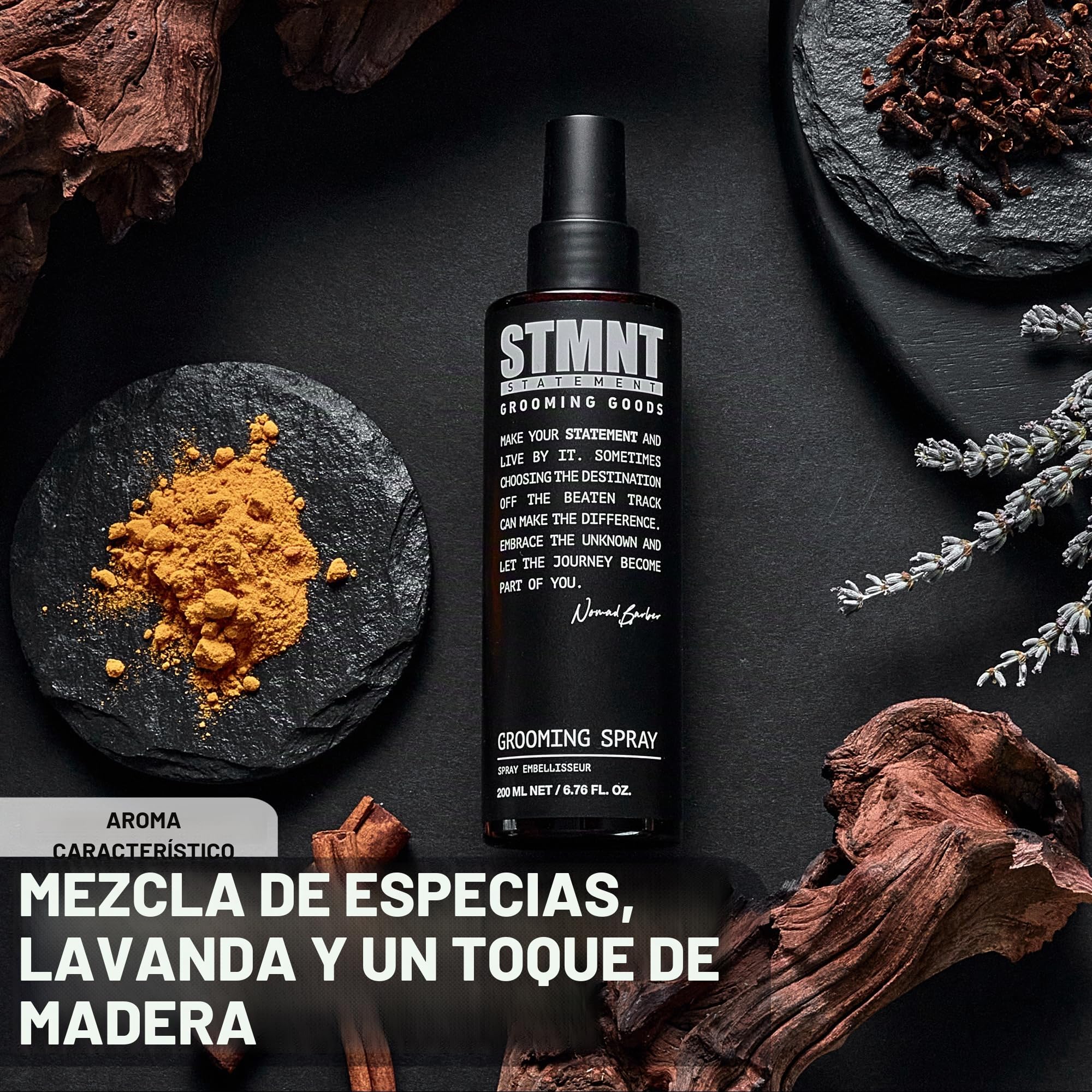 STMNT STATEMENT GROOMING GOODS Grooming Spray - Spray para Cuidado - Cabello y Barba - Fijación Natural - sin Rigidez 200 ml