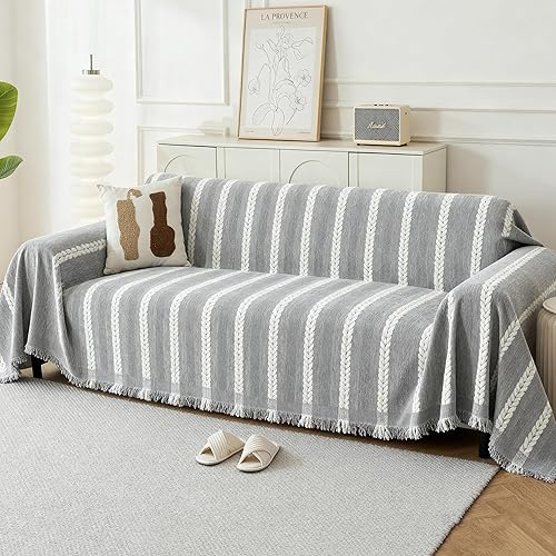 Funda de sofá para perros, fundas de sofá boho para sofá de 3 cojines, funda de sofá de felpilla para mascotas lavable, funda de sofá modular en